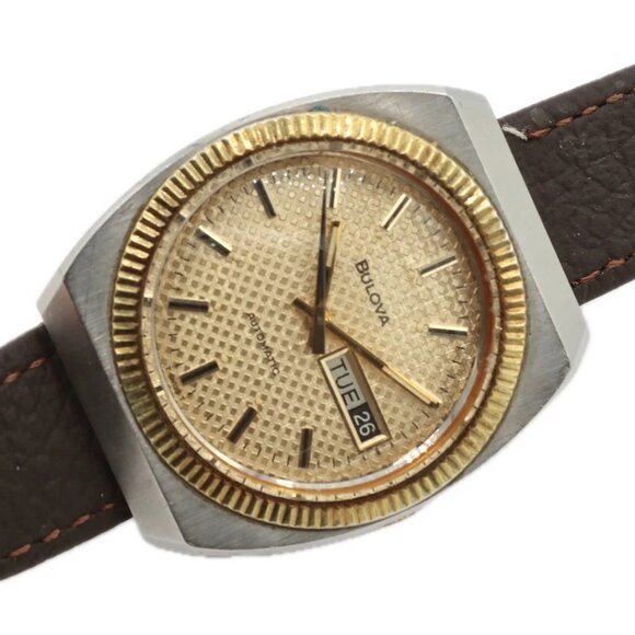 Vintage Bulova Honeycomb Dial Men\'s Automatic Wristwatch 11BSACB Steel Two Tone main image 6